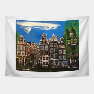 Amsterdam, Canal and Trees Tapestry