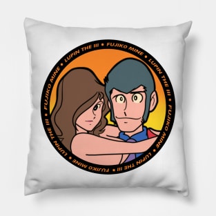 Lupin the third and Fujiko Mine round design Pillow