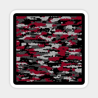 Camo Pattern - Red Grey Magnet