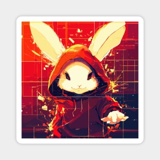 Futuristic bunny rabbit portrait Magnet