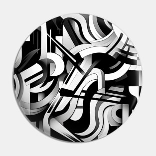 Urban Monochrome:The Black & White Graffiti Simphony Pin