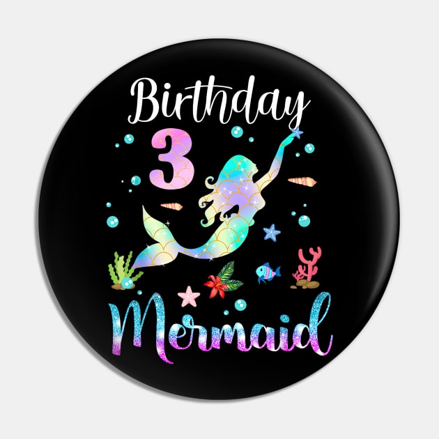 3 Years Old Birthday Mermaid Happy 3rd Birthday Pin by Vintage White Rose Bouquets