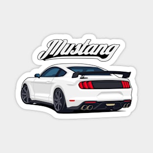 Rear Car Mustang white Magnet