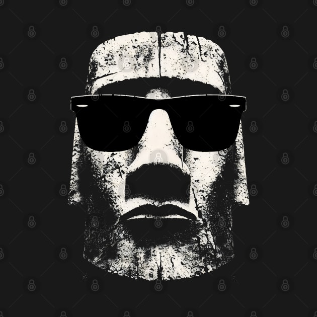 Cool Moai with Sunglasses: Soaking Up the Sun by MetalByte
