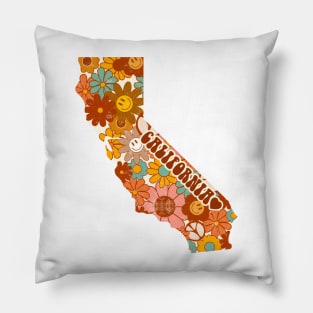 california groovy flowers map Pillow