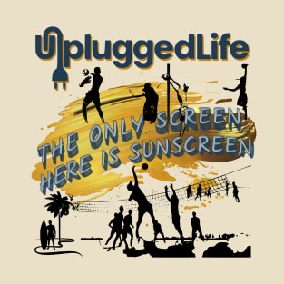 Beach Volleyball Surfing Unplugged Life Sun Tee T-Shirt