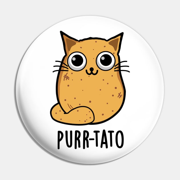 Purr-tato Funny Cat Potato Pun Pin by punnybone