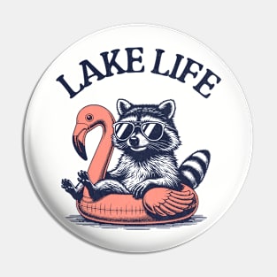 Lake LIfe Floating Raccoon Pin