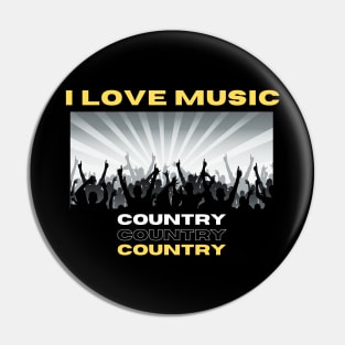 I Love Music Country Pin