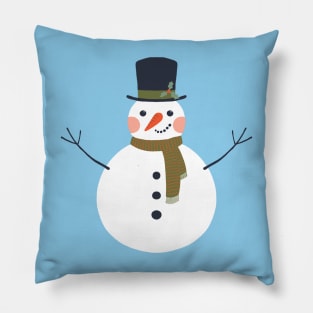 Cute snowman in a Top Hat - holiday design by Cecca Designs Pillow