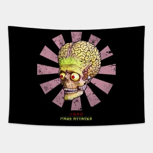 Mars Attacks Retro Japanese Tapestry