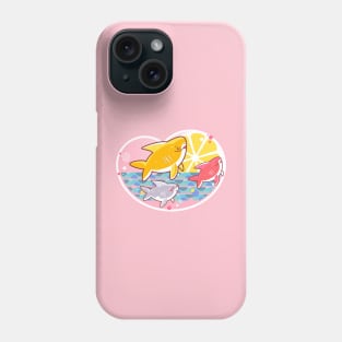 The three sharks are having fun. Phone Case