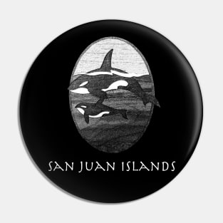 San Juan Islands WA Orca Killer Whales Pacific Northwest PNW Pin