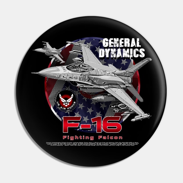 F-16 Fighting Falcon Us Air Force Fighterjet Pin by aeroloversclothing