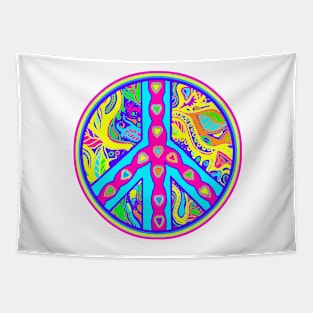 Circle of Peace Tangle with Colours Var 5 Tapestry