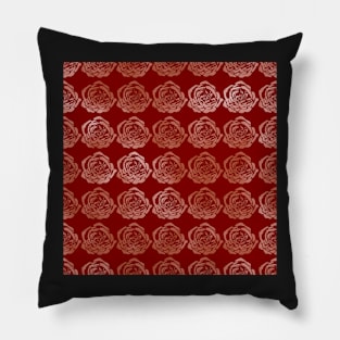 Rose Graphic Fade Copper on Dark Red 5748 Pillow