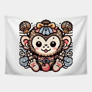 Kawaii Monkey King with a big Eyes Tapestry