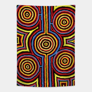 Aboriginal Art - Campsites New Colors Tapestry