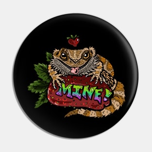 MINE! Bearded Dragon Strawberry Pin