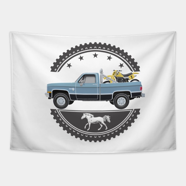 1983 Chevy Silverado Scottsdale with Yamaha YZ490K Tapestry by BurrowsImages