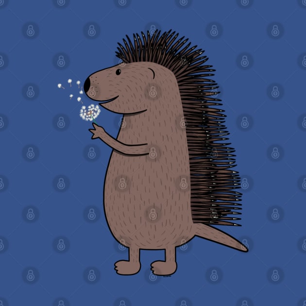 Porcupine with dandelion by Coconut Moe Illustrations