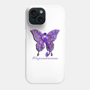 Lupus Awareness, Beautiful Butterfly Purple Ribbon Support A Cure for Lupus Phone Case