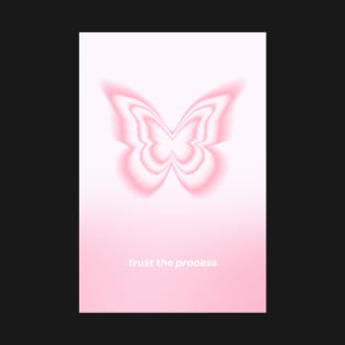 Pink Gradient Trust the Process Butterfly Aura T-Shirt