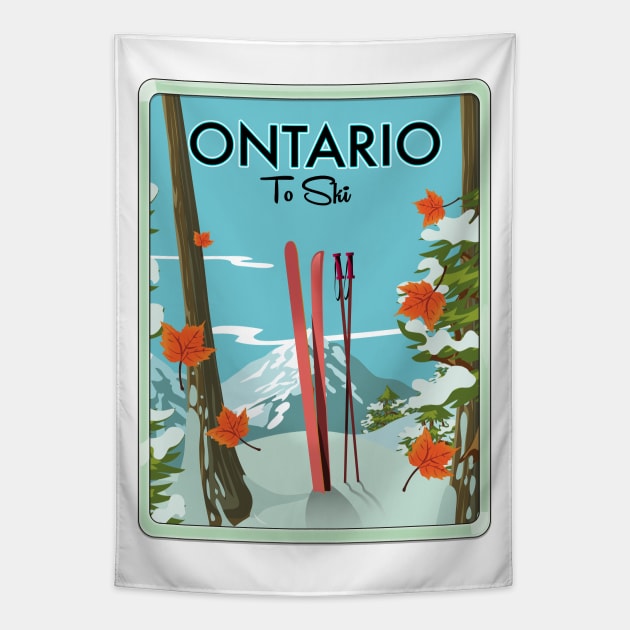 Ontario To Ski Tapestry by nickemporium1