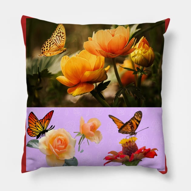 Butterfly Sucking Rose Pillow by bestcheapeststore