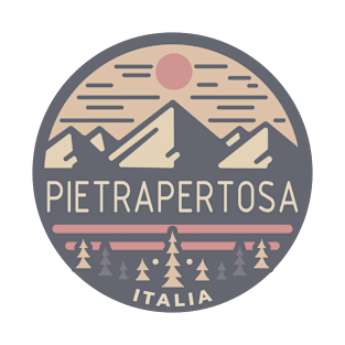 Pietrapertosa Italia minimalist landscape badge T-Shirt