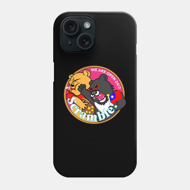 TAIWAN Formosan Bear Punches China - Taiwan Airforce Badge - Scramble! - WE ARE OPEN 24/7 - TAIWAN INDEPENDENCE SOLIDARITY - PROTEST CHINA Phone Case by ProgressiveMOB