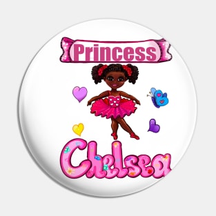 Princess Name Chelsea Personalized girls African American Ballerina Ballet Pin