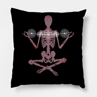 Skeleton and Spider Webs Pillow