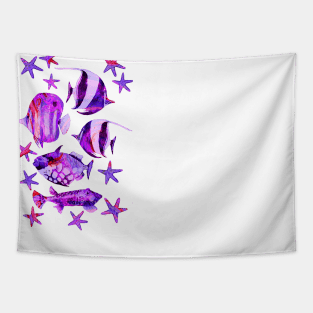 underwater paradise purple Tapestry