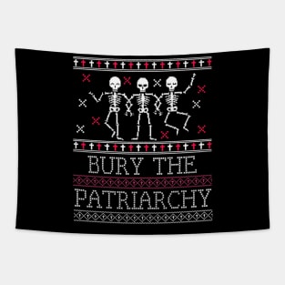 Ugly Sweater - Bury the Patriarchy Goth Skeletons Tapestry