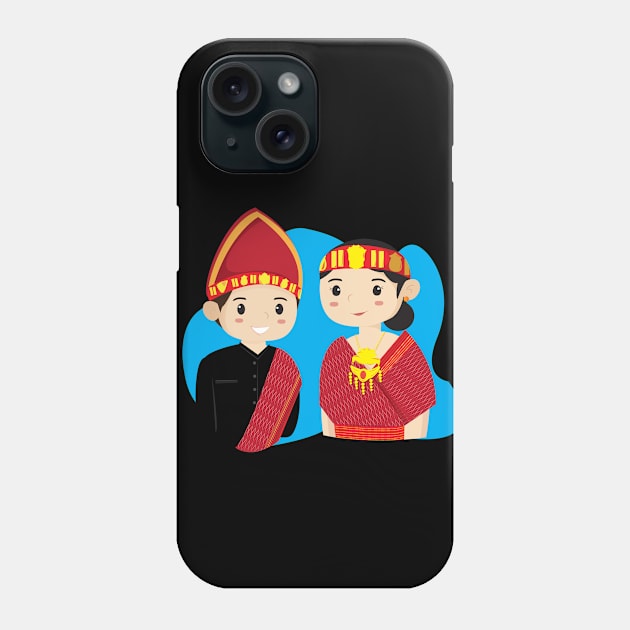 Batak Couple traditional indonesian wedding by xoalsohanifa Phone Case by xoalsohanifa