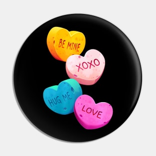 Adorable Candy Sweet Hearts Love Valentines Day XOXO Premium Pin