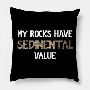 Funny - My Rocks Have Sedimental Value - Geology Pillow