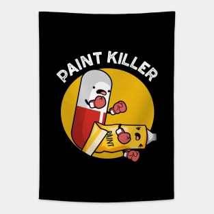 Paint Killer Cute Pill Pun Tapestry