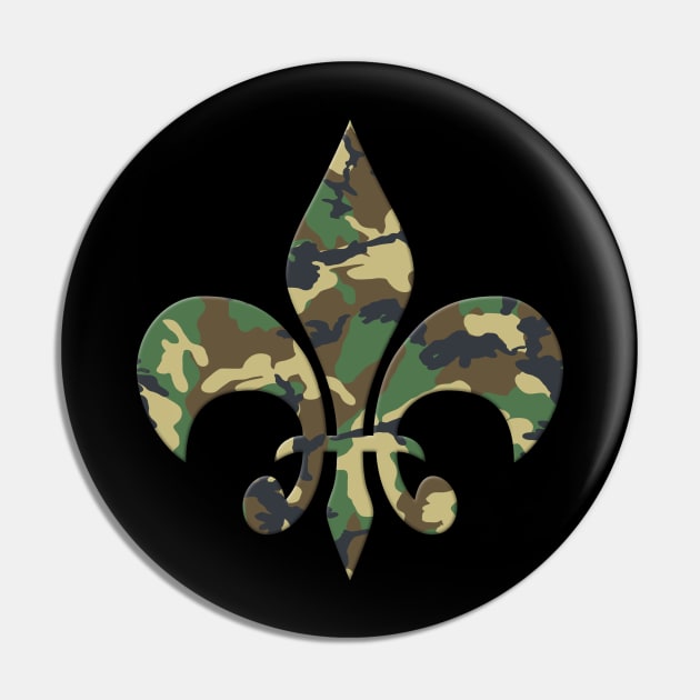 CAMO Fleur Del Lis NOLA New Orleans Pin by TeeCreations