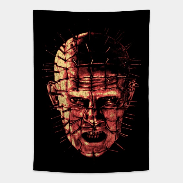 Hellraiser Pinhead Retro Horror Tapestry by sarsim citarsy
