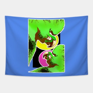 Tropical green parrot Tapestry