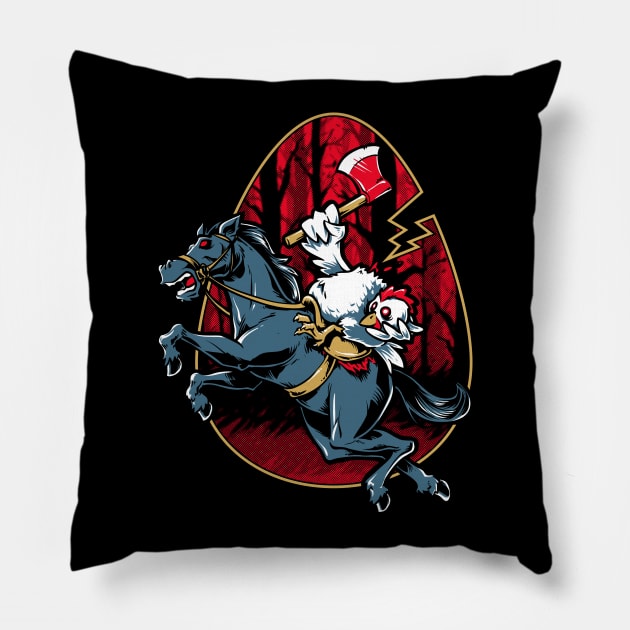 The Eggless Horseman Pillow by obvian