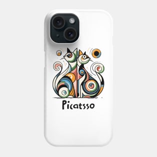 Dual Picatsso Geometric Abstract Cats Phone Case