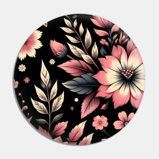 Pink Flowers Pin