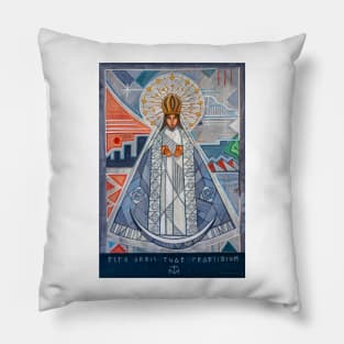 Painting of Virgin of the Oak / Virgen del Roble Pillow