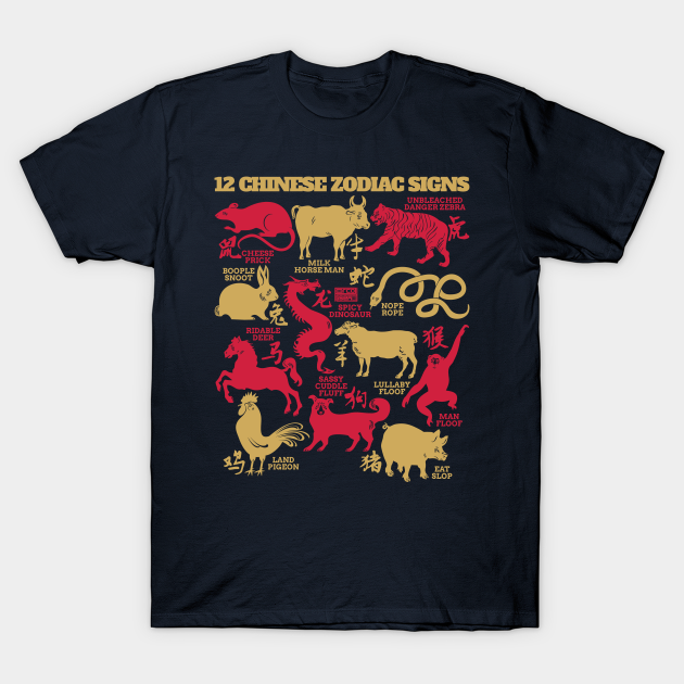 NEW FUNNY ANIMAL NAME MEMES 12 CHINESE ZODIAC SIGNS - Funny 12 Chinese Zodiac Signs - T-Shirt | TeePublic NEW FUNNY ANIMAL NAME MEMES 12 CHINESE ZODIAC SIGNS - Funny 12 Chinese Zodiac Signs - T-Shirt | TeePublic