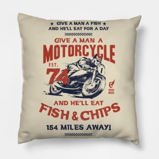 Fish and Chips Motorcycle Pillow