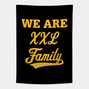 We Are XXL Family (Parents / Father / Mother / Children / Gold) Tapestry