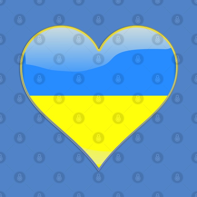 Ukrainian flag inside a heart by tashashimaa